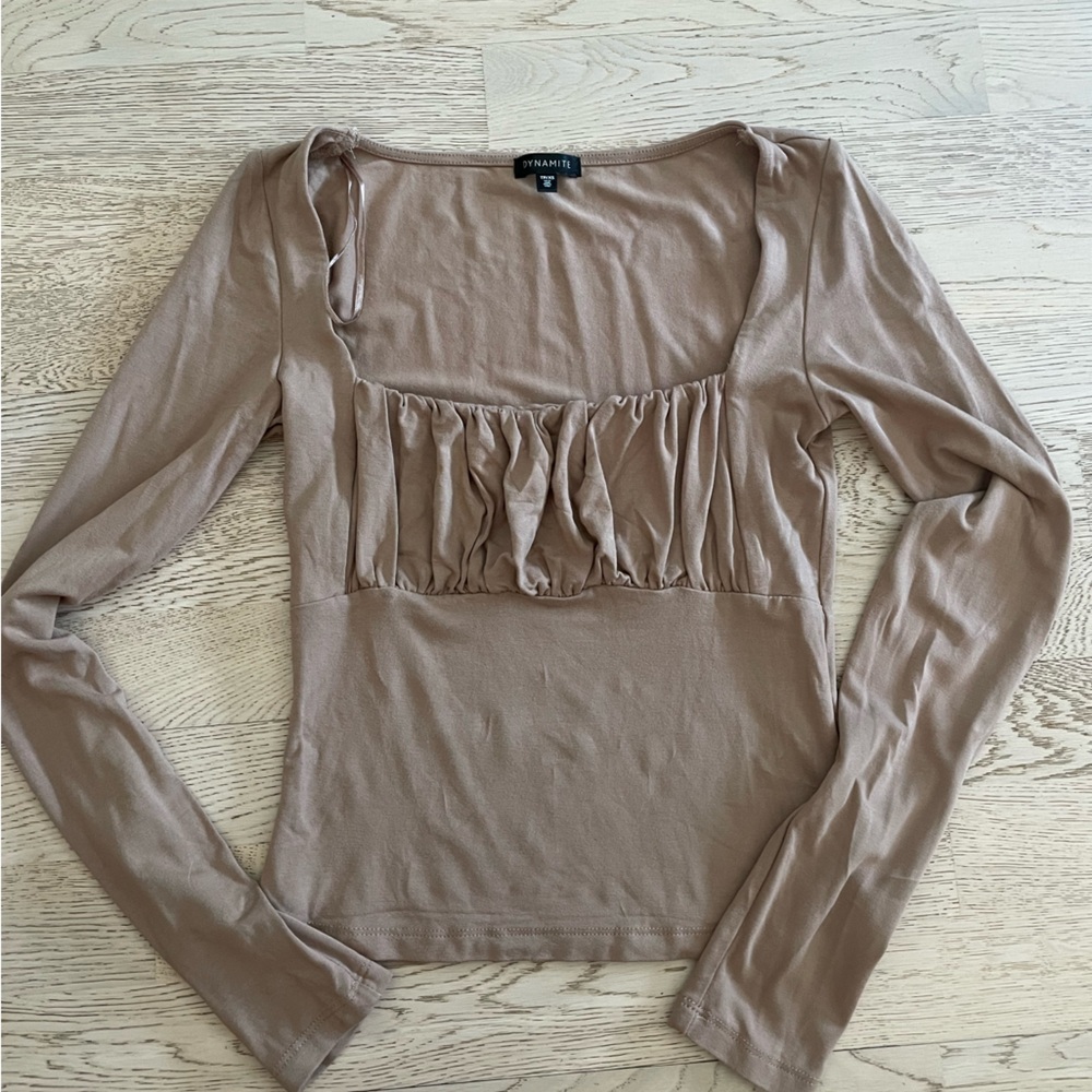 Dynamite Long Sleeve Ruched Top